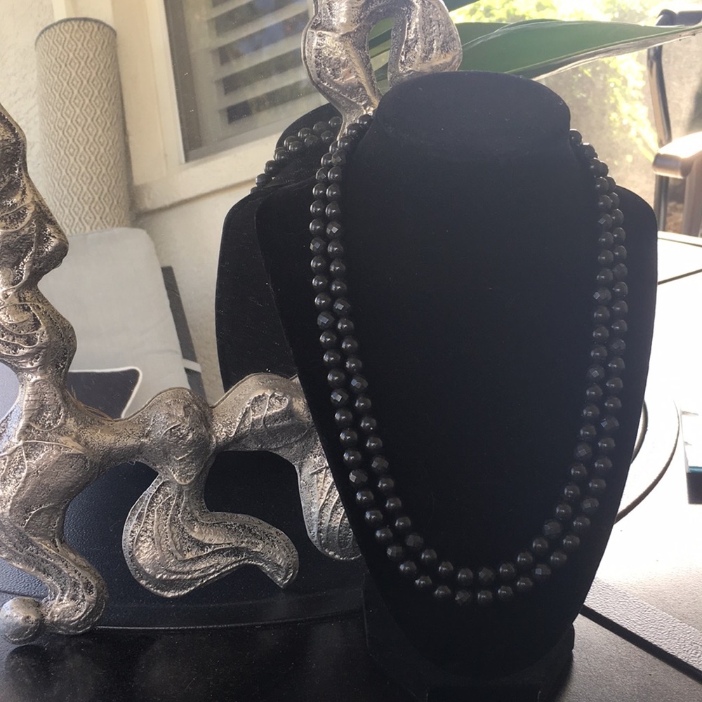 Black Onyz necklace with Sterling Silver clasp.